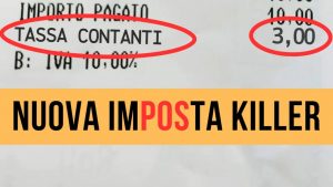 voce aggiuntiva di spesa sulla merce in vendita al supermercato