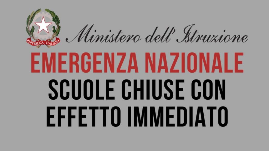 CHIUSE LE SCUOLE DI OGNI GRADO: scattata l’emergenza di marzo | Non si potrà entrare a tempo indeterminato